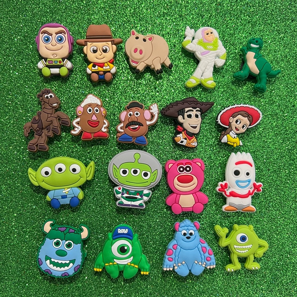 Set of 18pcs Monster Toy Story mix shoe charms accessories for birthday gift